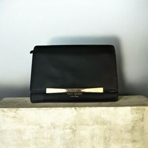 Kate Spade Black Clutch with Gold Accent